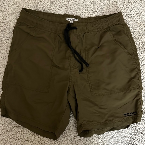 Banks Journal Currents Walkshort, Olive Green / Brown, 36 - Picture 1 of 5